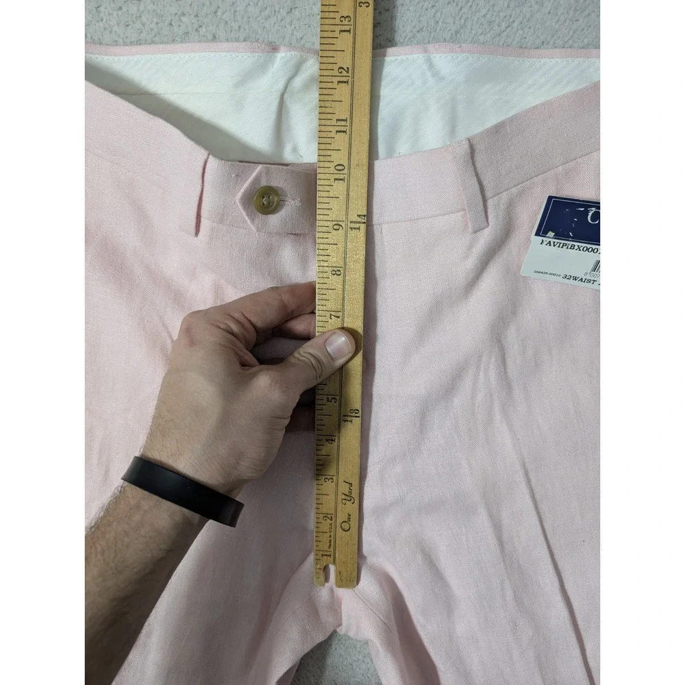 NEW! Chaps‎ Mens Pink Linen Rayon Dress Pants 32Wx30L Flat Front PAVIPIBX0001